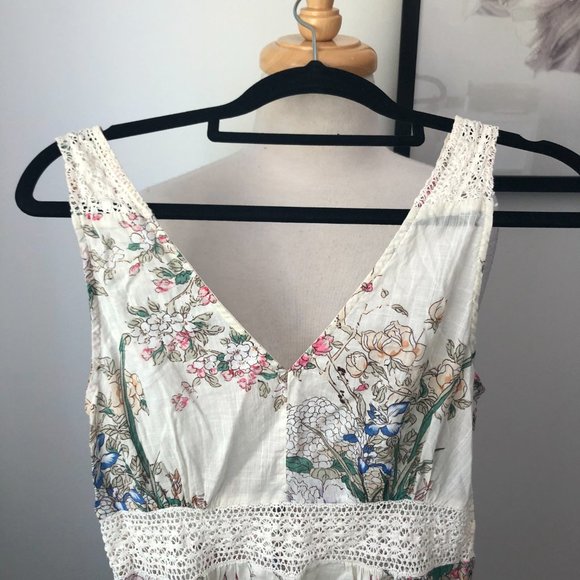 Zimmermann Cream Floral Sleeveless Cott on Play Suit Size 8 - Picture 10 of 15